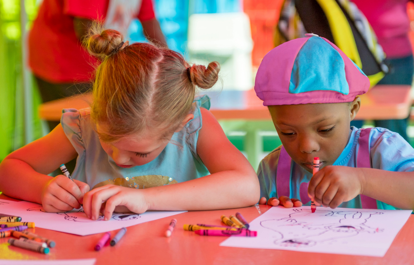 Kids drawing at Sesame