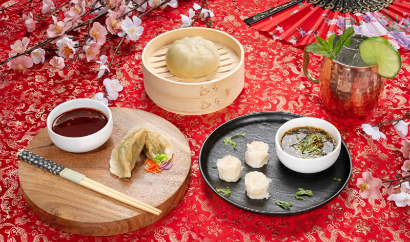 Food offerings at the China booth at Busch Gardens Williamsburg Food & Wine festival