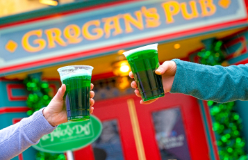 Green Beer at Grogan's Pub at Busch Gardens Williamsburg