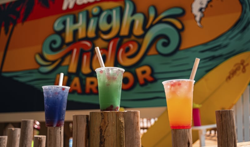 Three tropical frozen drinks