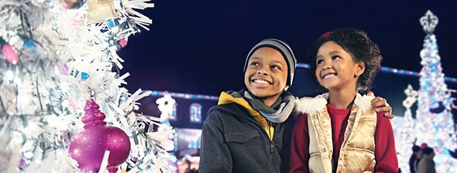 Christmas lights in France at Busch Gardens Christmas Town