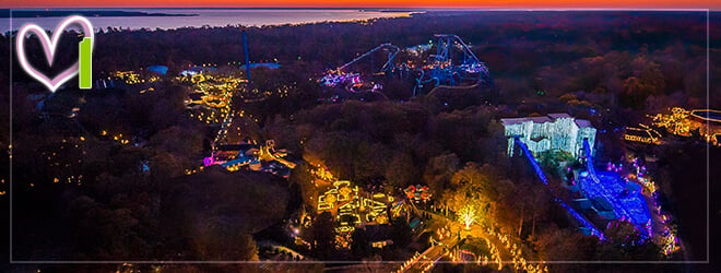 Christmas light displays at Christmas Town in Virginia