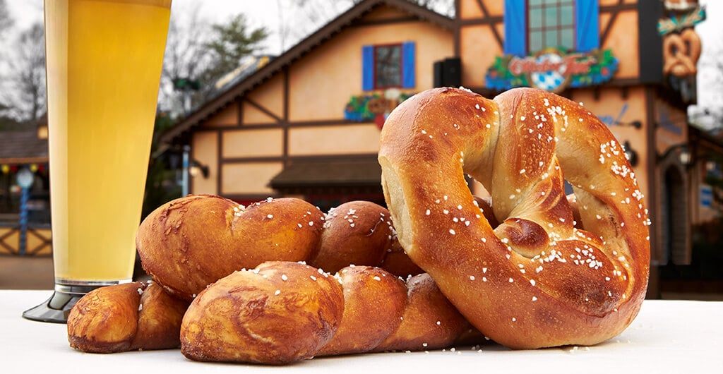 Beer and pretzels at Busch Gardens Williamsburg